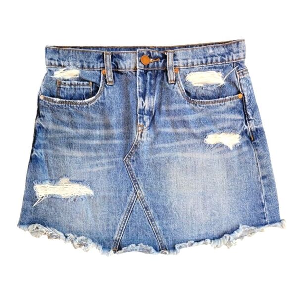 EC BLANK NYC DISTRESSED DENIM SKIRT SZ. 26 - Picture 2 of 5